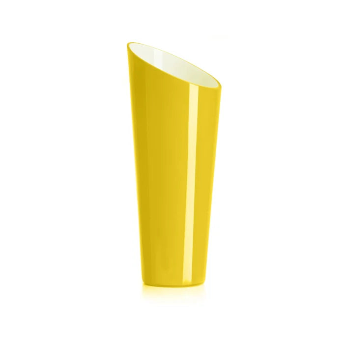 Orizzonte  Vaso H. 38 Cm T/F Obliquo Incamiciato Esterno Giallo Bianco latte