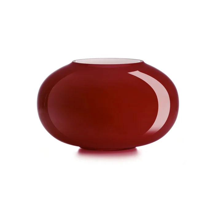 Pandora Vaso H.18 Diam 30 Cm T/F Incamiciato Esterno Rosso Interno Biancolatte