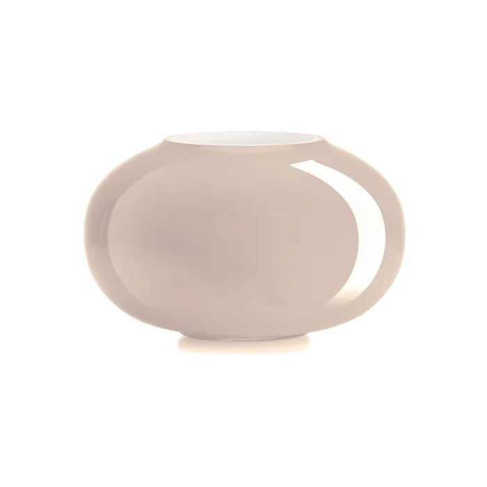 Pandora Vaso H.18 Diam 30 Cm T/F Incamiciato Esterno Pesca Interno Biancolatte