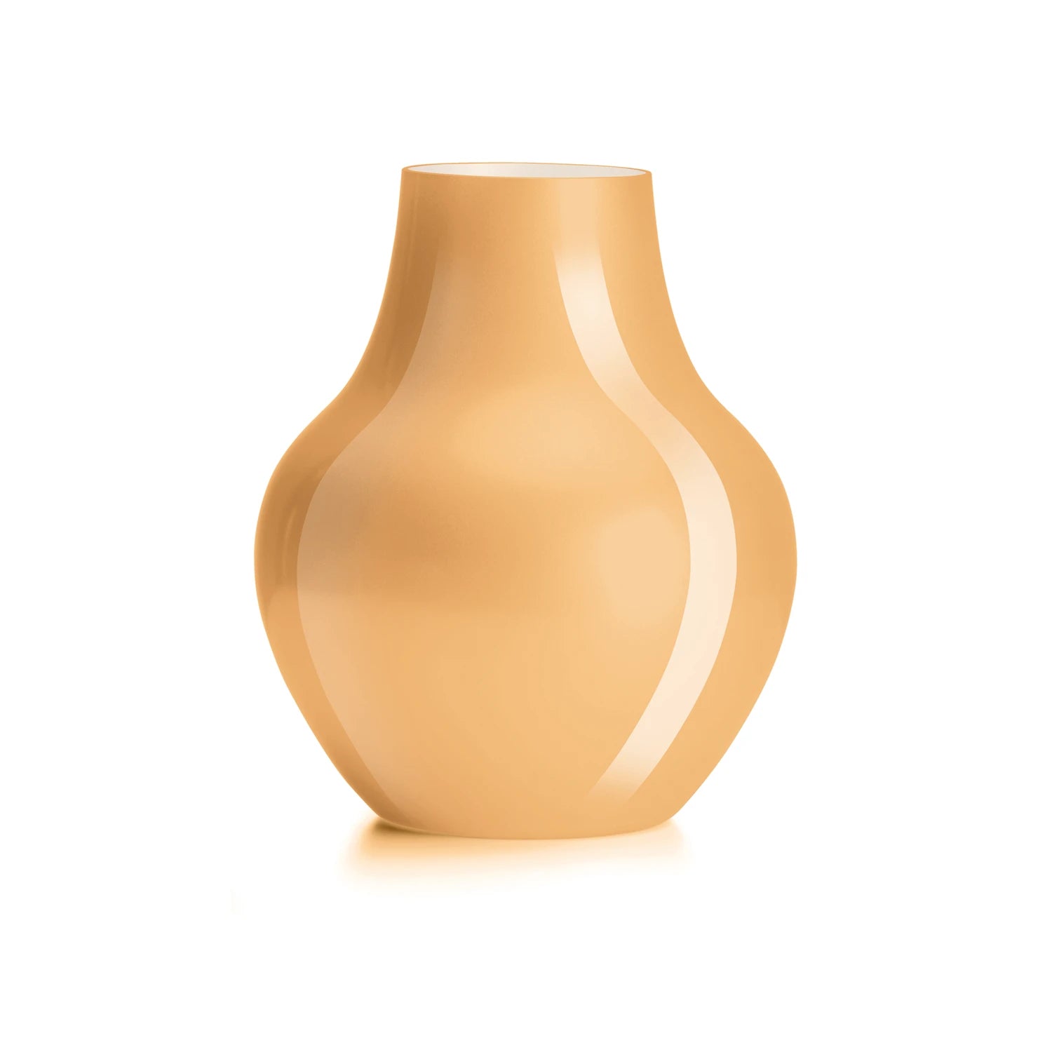 Ivv Soho Vaso H. 32 Cm.  T/F Incamiciato Cognac  Esterno Biancolatte Interno
