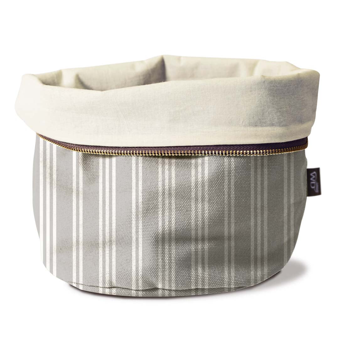 Sacchetto pane riscaldabile - cotone / Decoro grigio