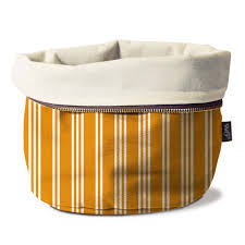 Wd Lifestyle Sacchetto pane riscaldabile in cotone Decoro gessato ocra - WD571DE