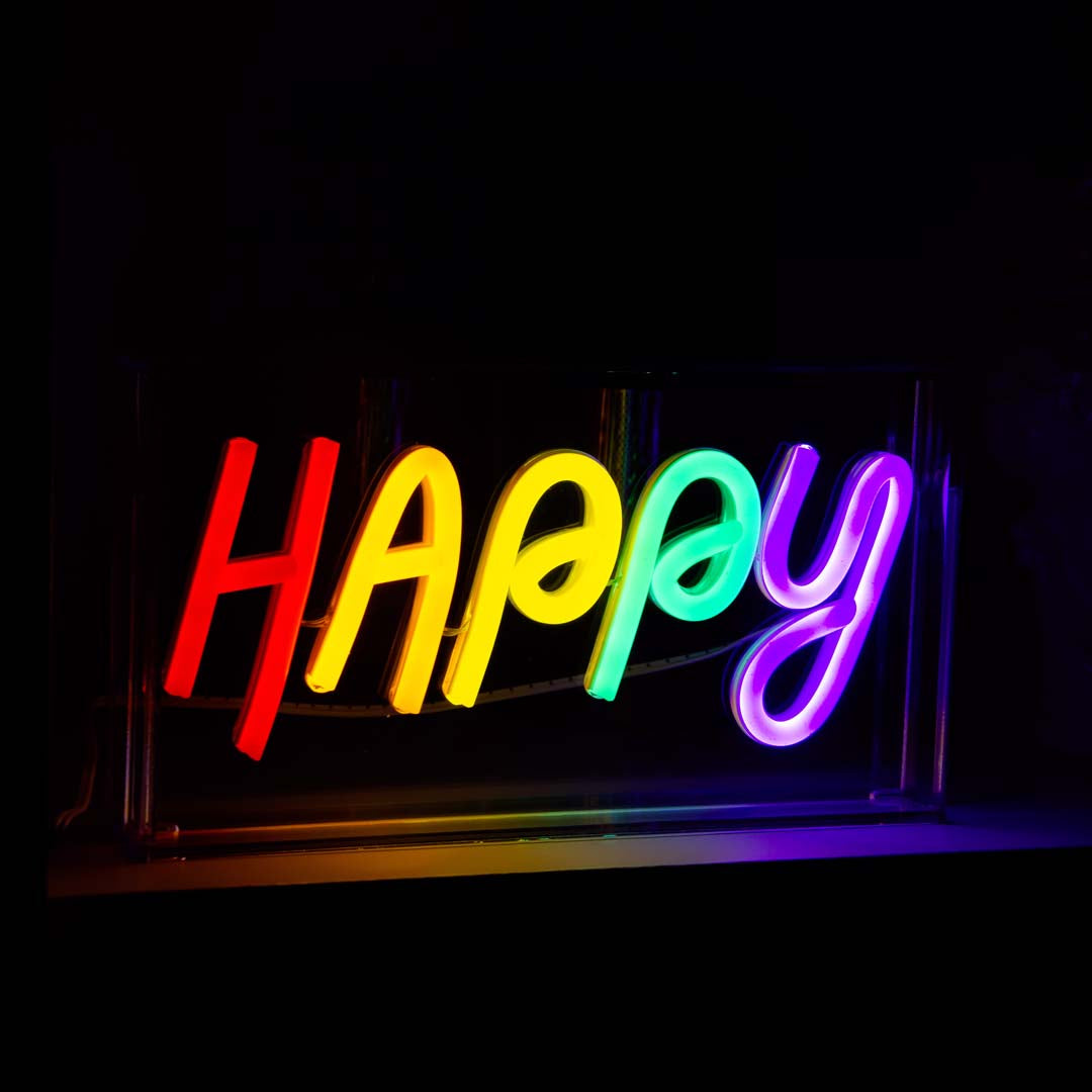 Insegna Neon con scritta - 23x13 / Happy