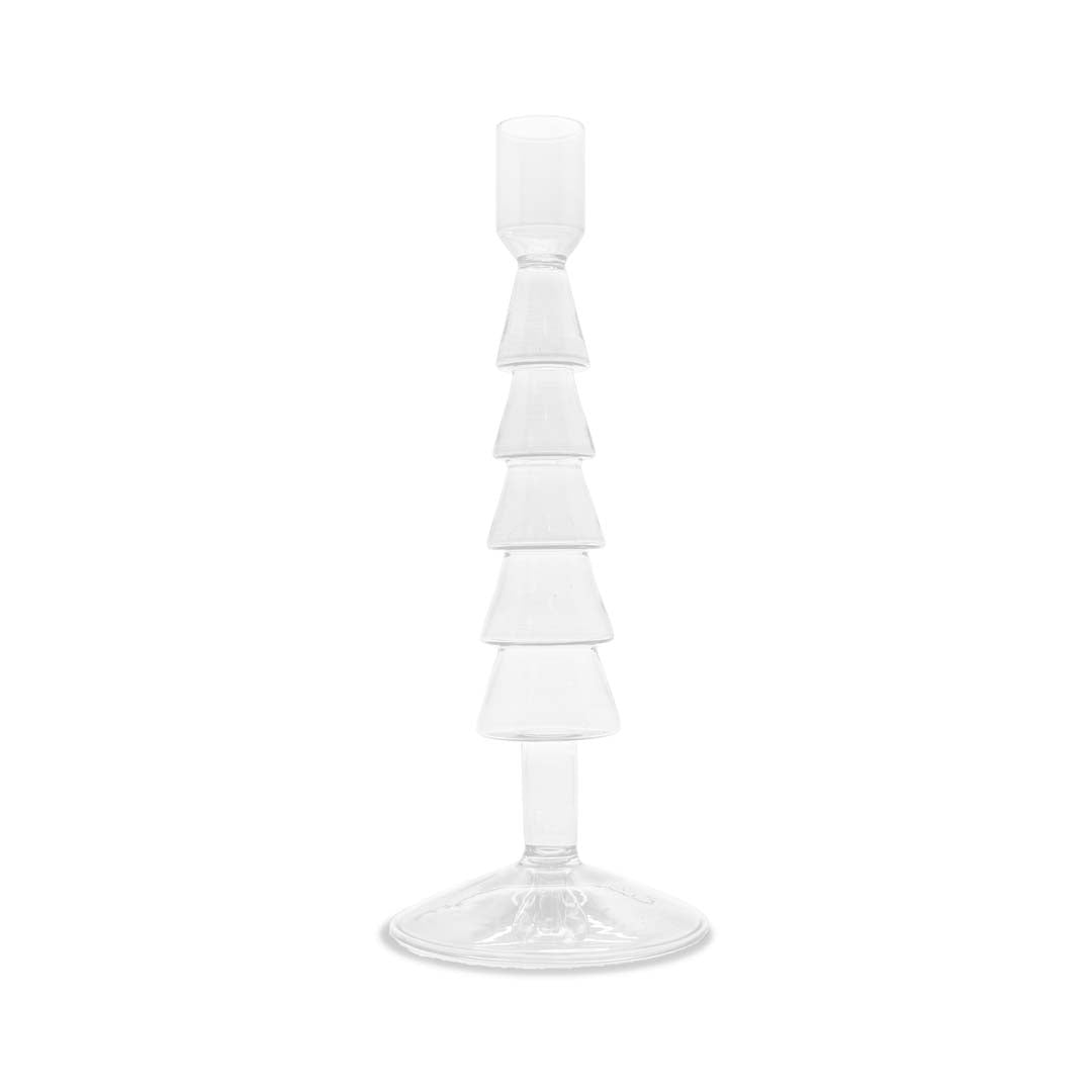 Wd Lifestyle Portacandele in vetro 22 cm forma natalizia trasparente