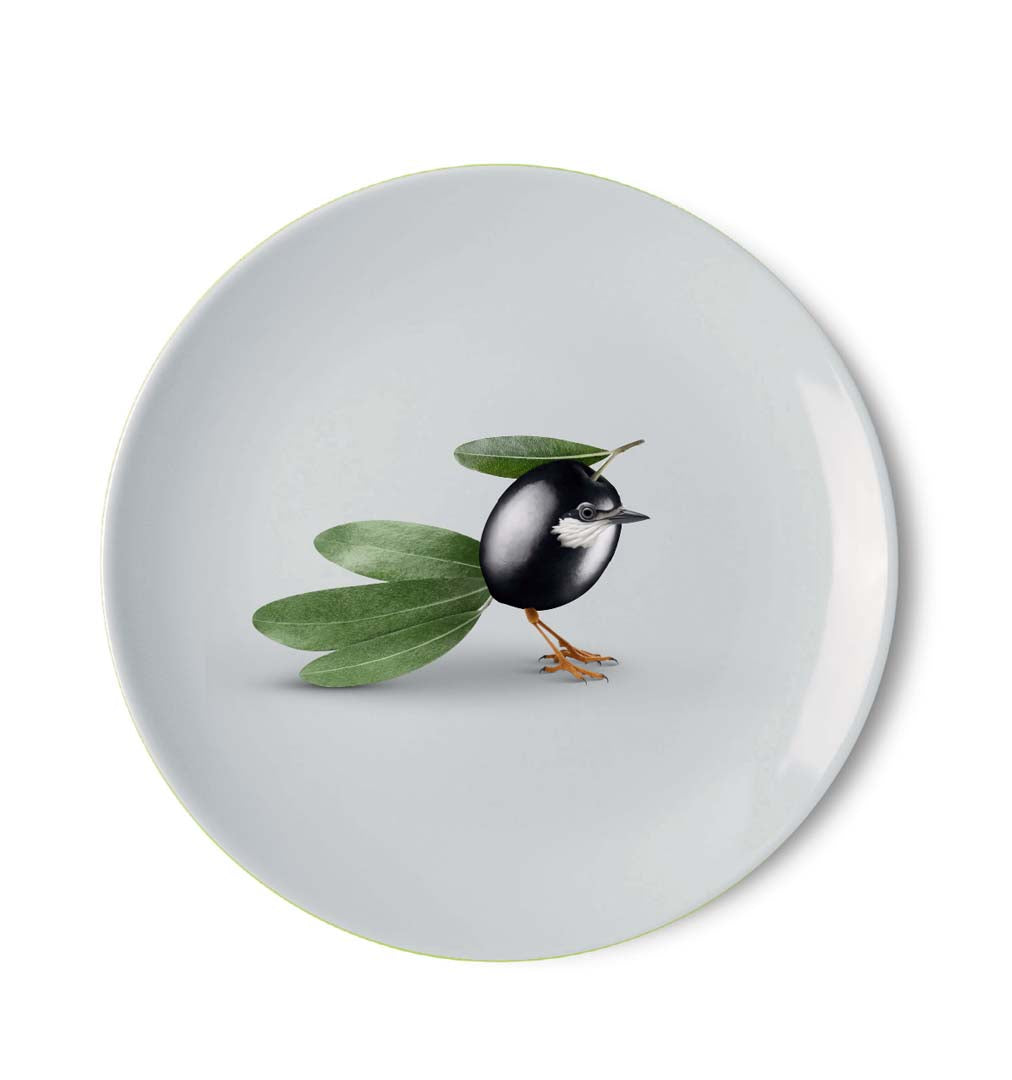 Piatto pizza Porcellana / 30,5cm - Decoro Oliva