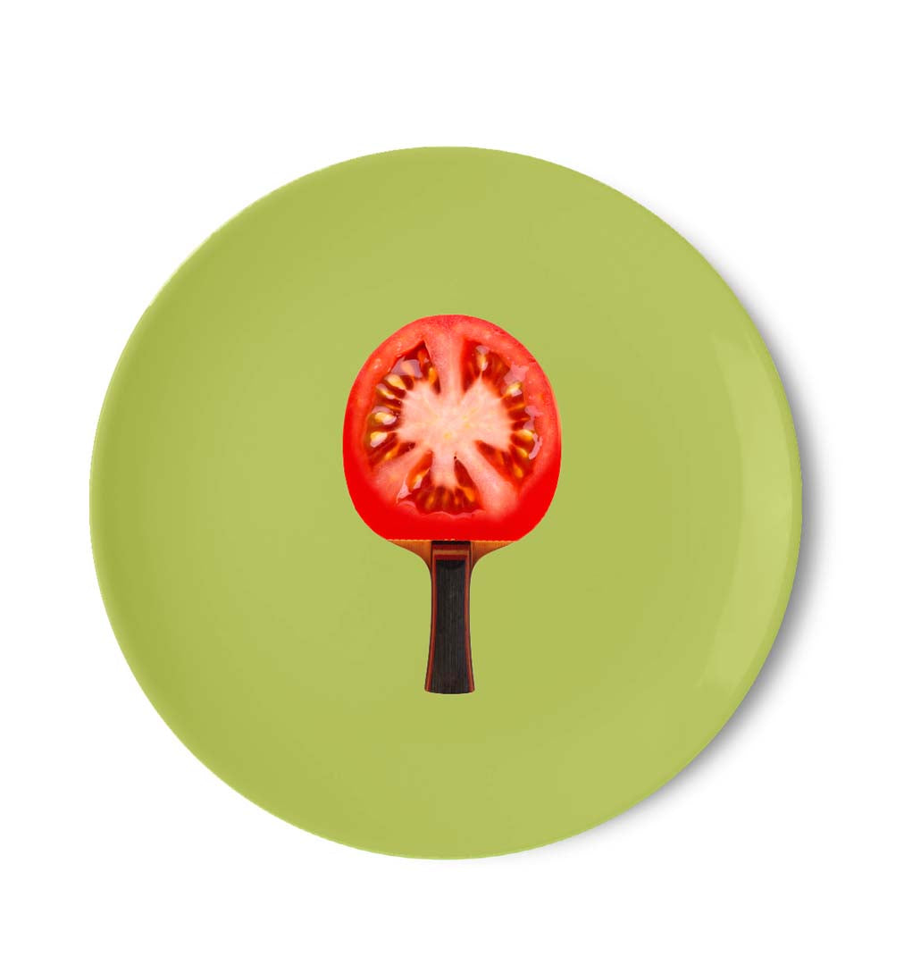 Piatto pizza Porcellana / 30,5cm - Decoro racchetta