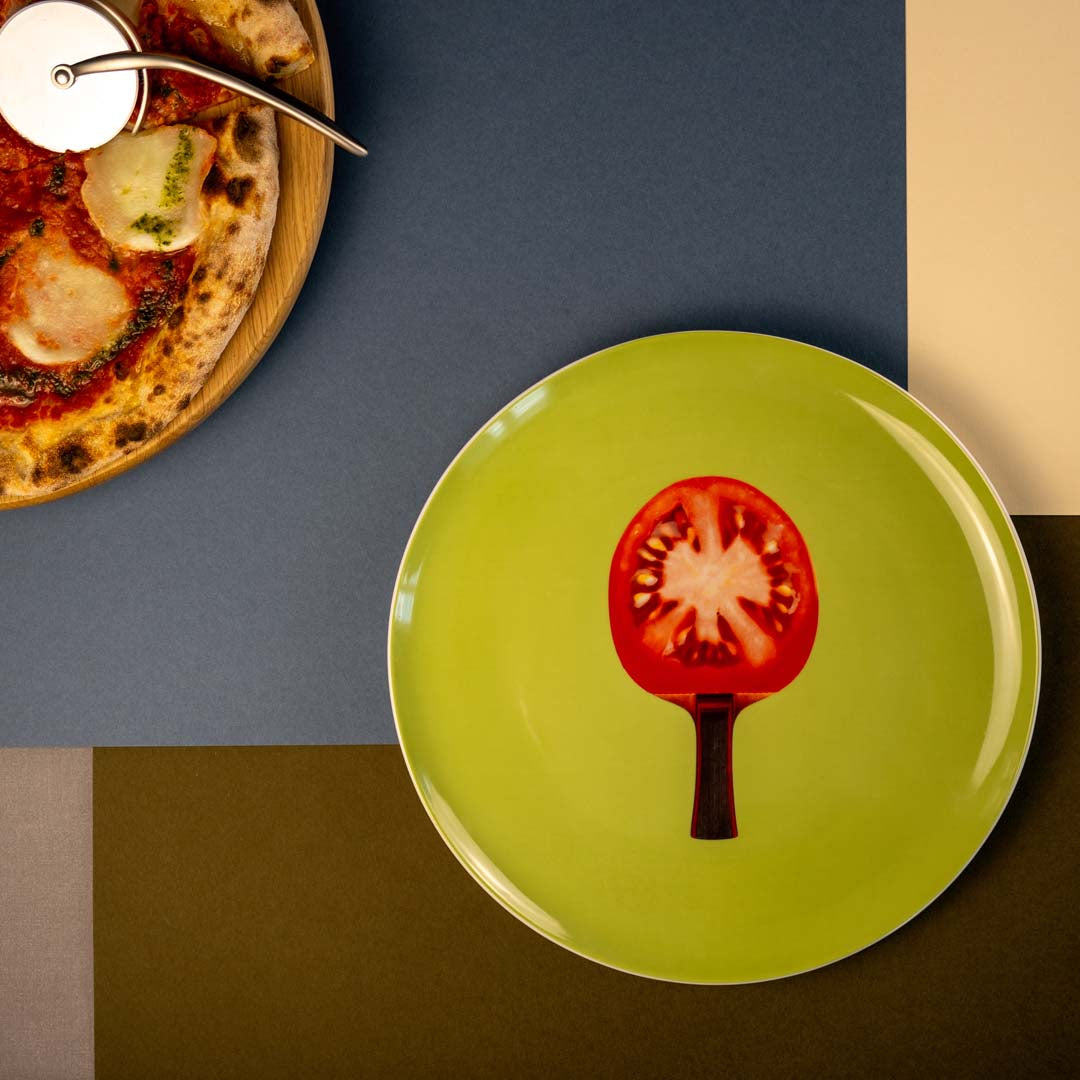 Piatto pizza Porcellana / 30,5cm - Decoro racchetta