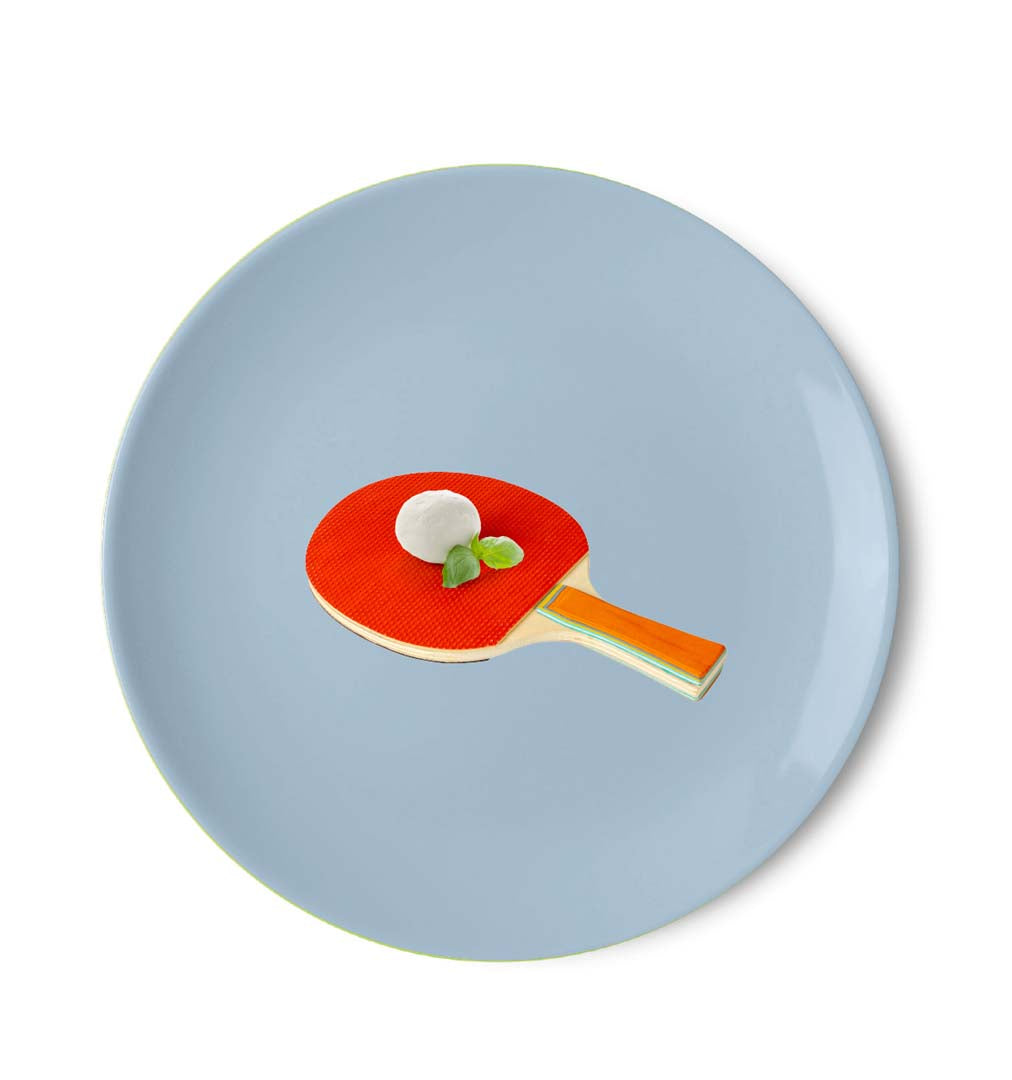 Piatto pizza Porcellana / 30,5cm - Decoro Racchetta