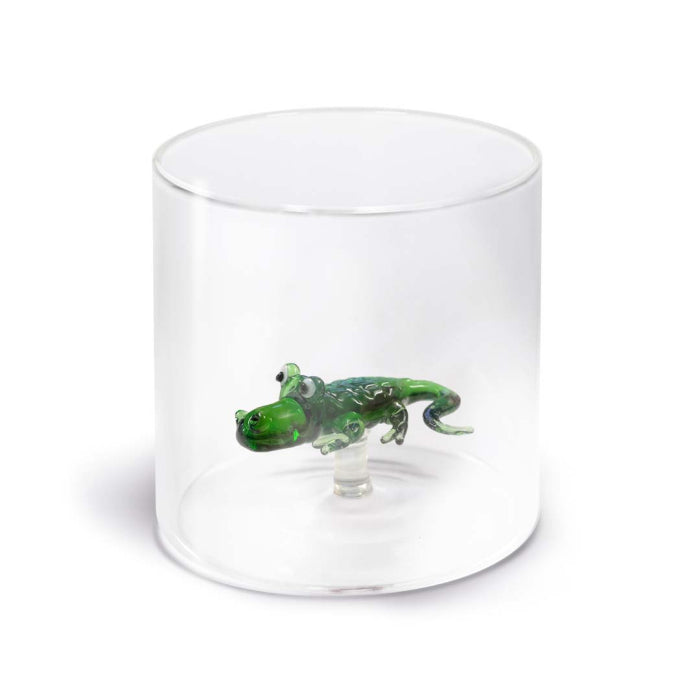 Bicchiere in vetro borosilicato Capacità 250 ml Decoro alligatore