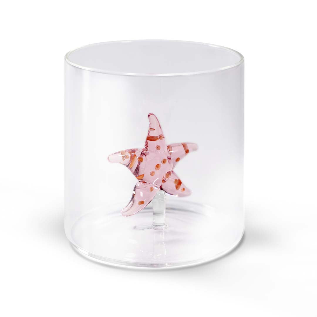 Wd Lifestyle Bicchiere in vetro borosilicato Capacità 250 ml Decoro stella marin