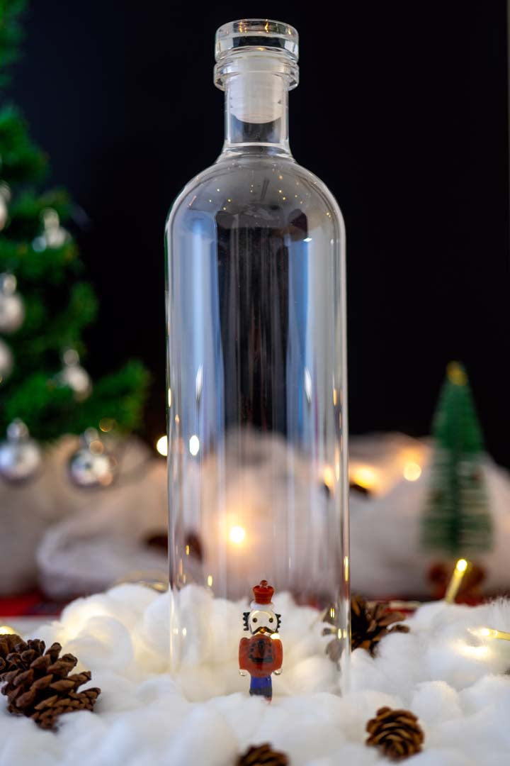 Bottiglia in vetro borosilicato con tappo decoro con Schiaccianoci