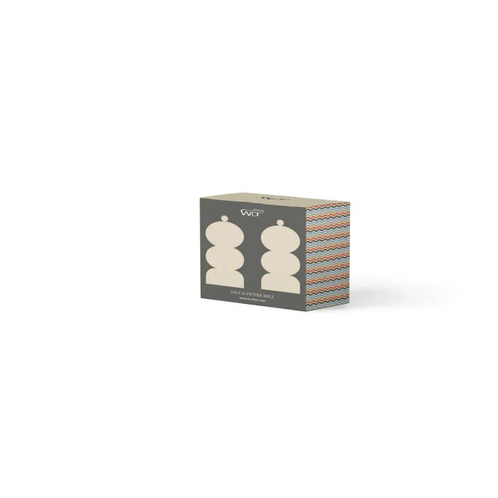 Set macina pepe e sale - macina in Ceramica / legno laccato Crema - antracite
