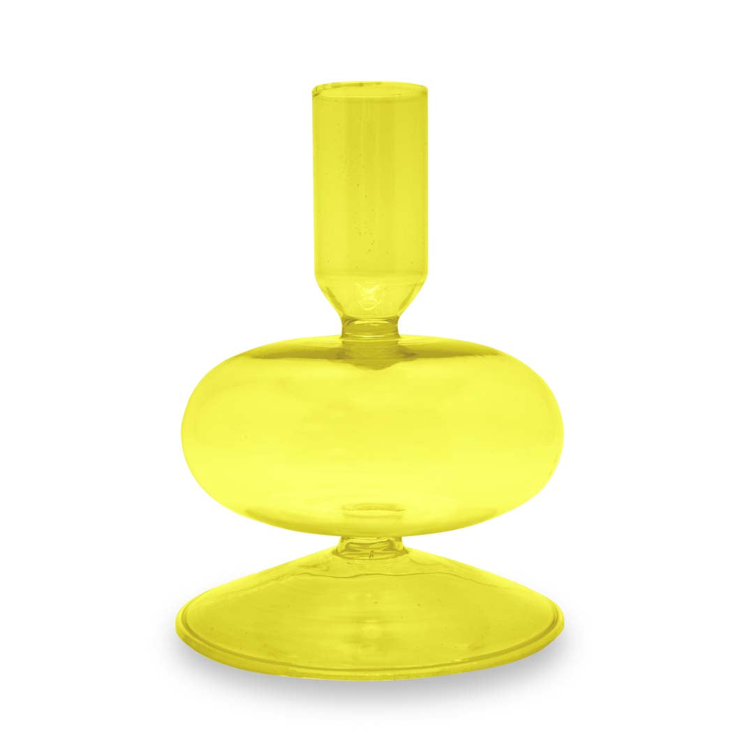 Porta candele in vetro borosilicato - 12 cm / Giallo