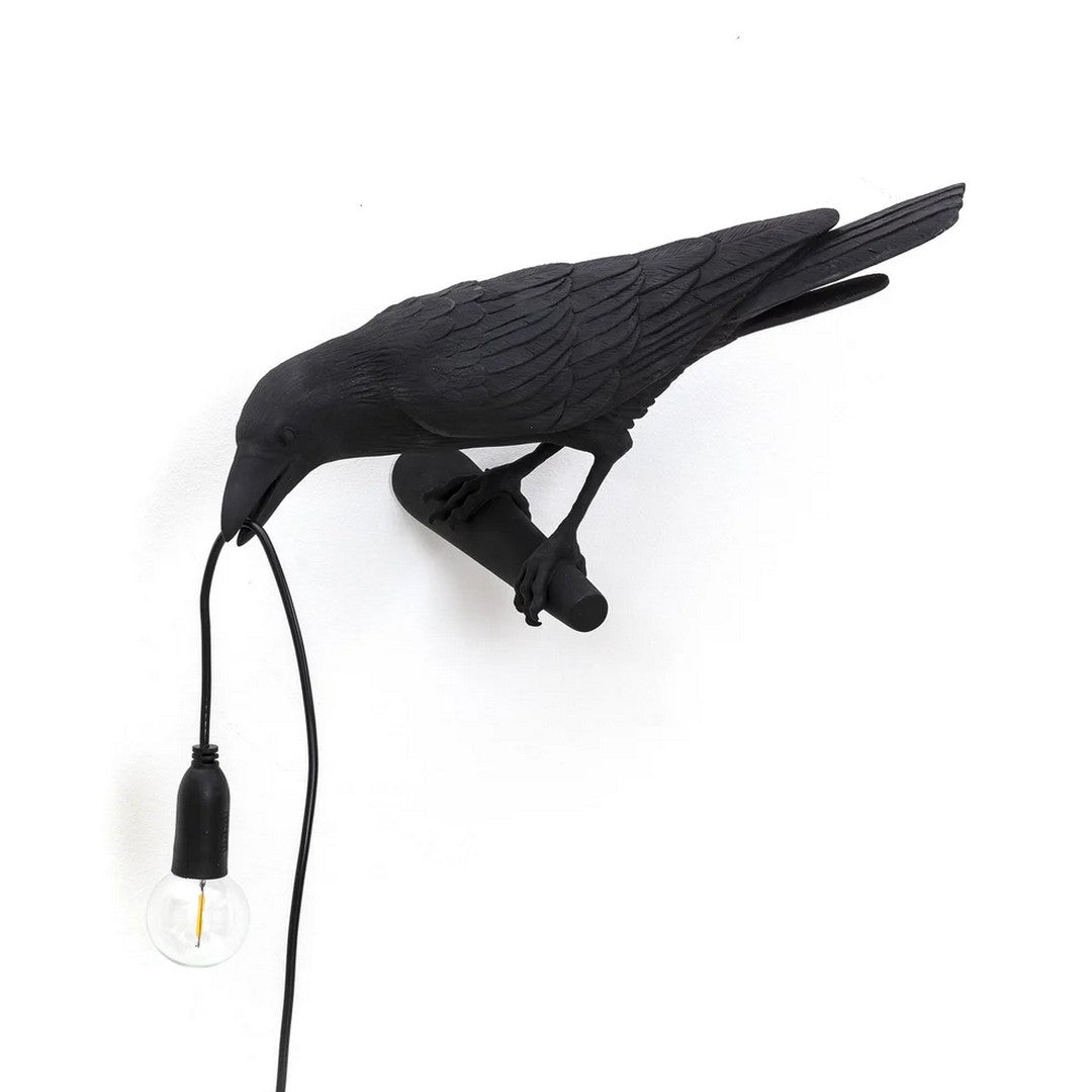 Seletti Lampada In Resina "Bird Lamp" Cm.32,8X14,5 H.12,3 - Looking Left Black -