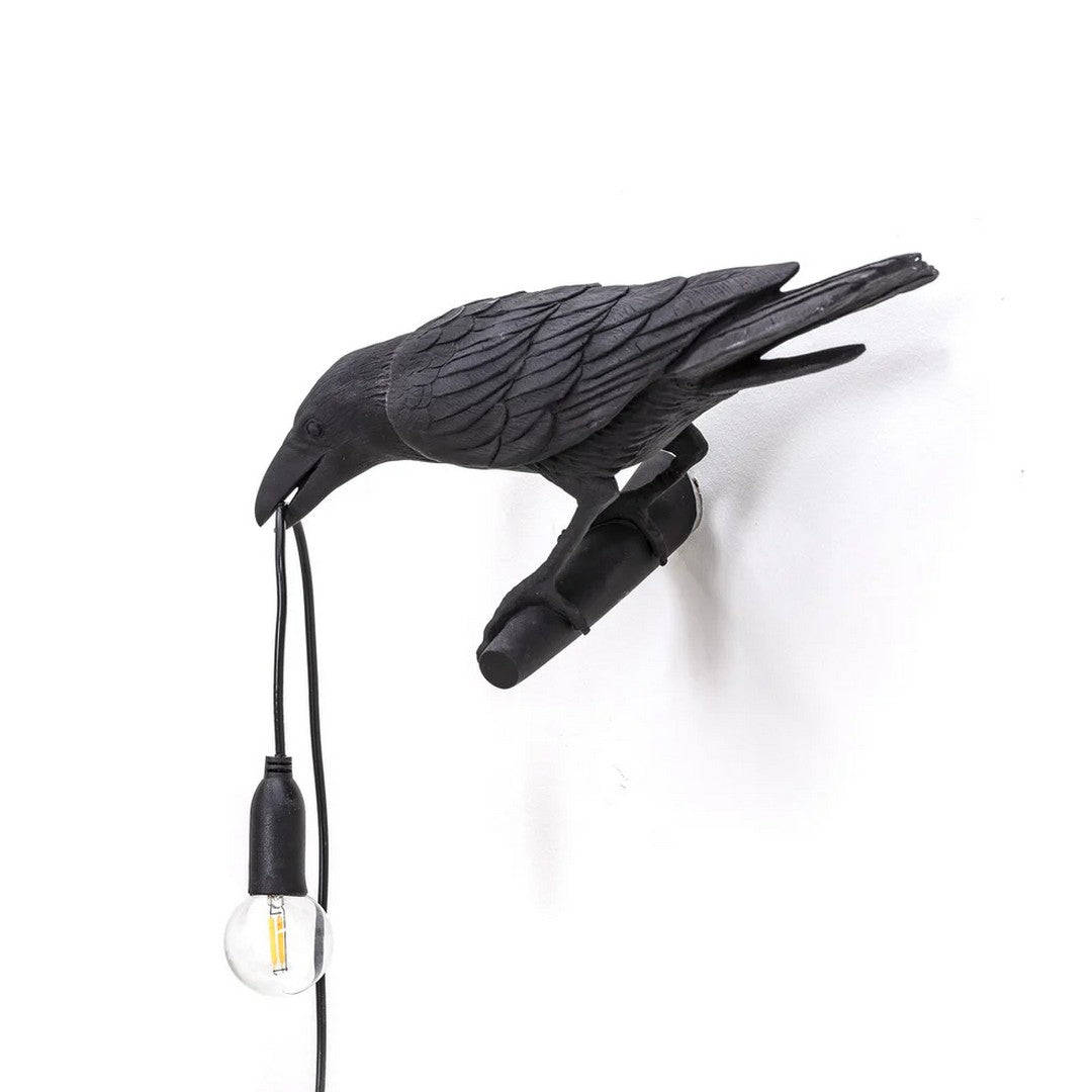 Seletti Lampada In Resina "Bird Lamp" Cm.32,8X14,5 H.12,3 - Looking Left Black -
