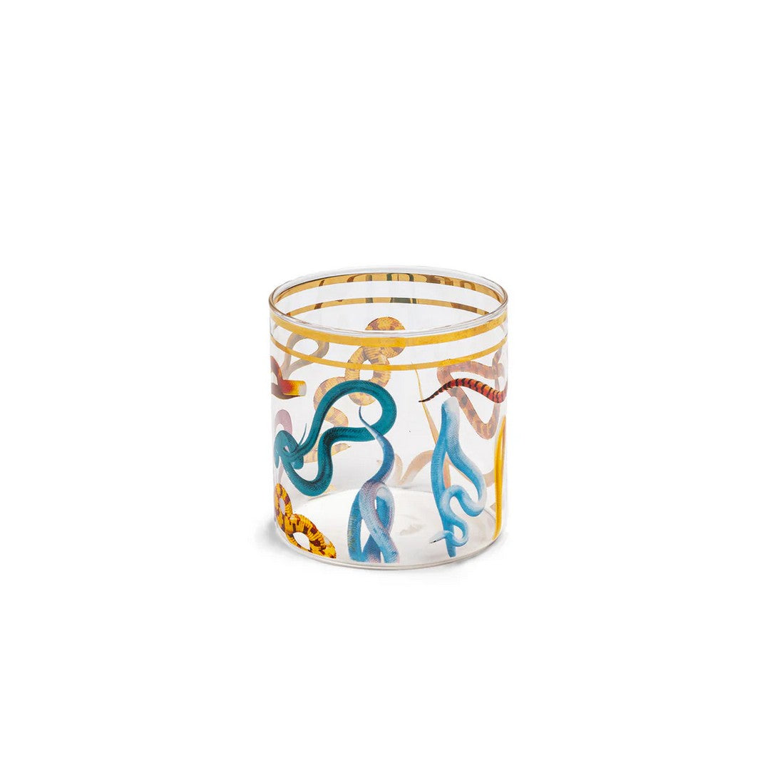 Seletti Bicchiere In Vetro "Toiletpaper Loves Seletti"  Ø Cm.8 H.8,5-Snakes