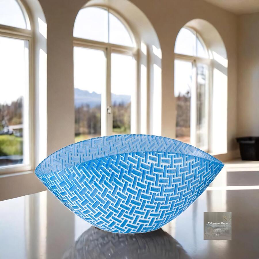 PATTERN COPPA 28X14 CM. BIANCO -CELESTE
