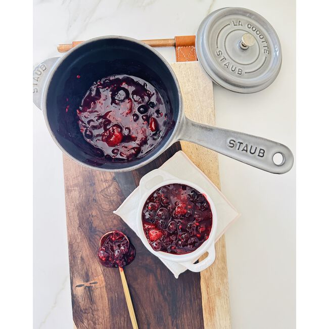 Salsiera - 14 cm, ghisa, Nero opaco