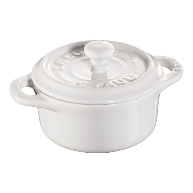 Mini cocotte rotonda - 10 cm, bianco