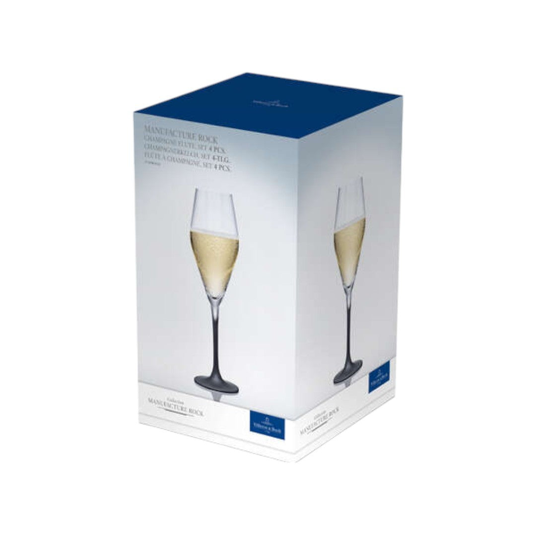 Villeroy & Boch Calici Champagne Manufacture Rock Blanc Set 4 Pezzi