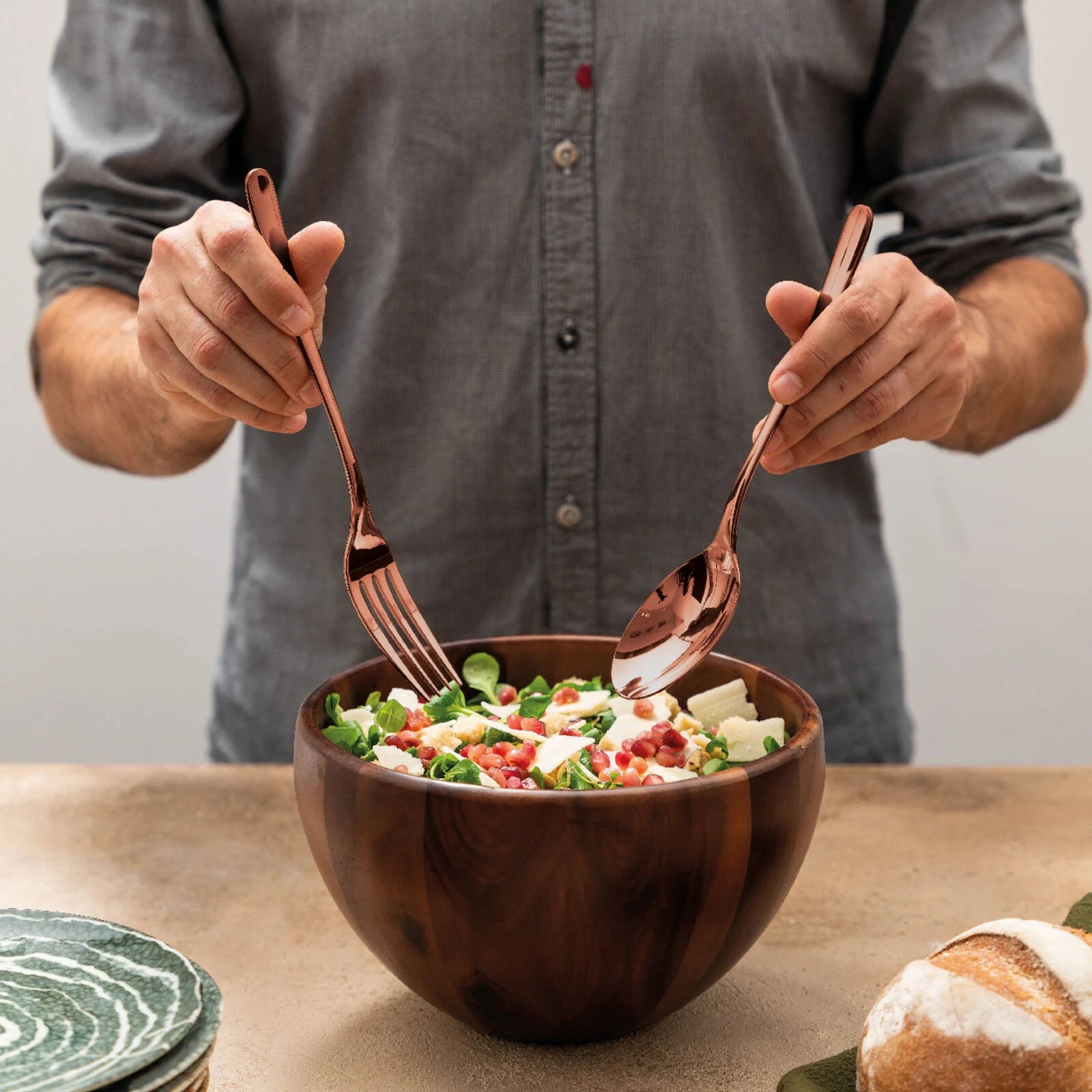 Sambonet - Taste Set 2 posate servire - mirror PVD copper