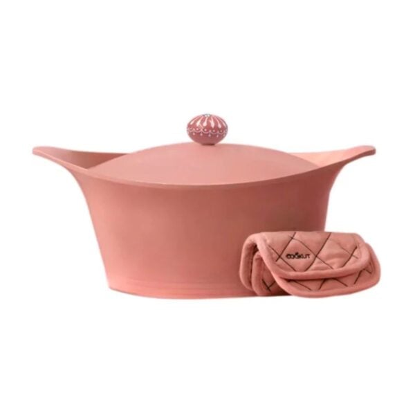 Cocotte 20cm - rosa cipria - con pomello e presine