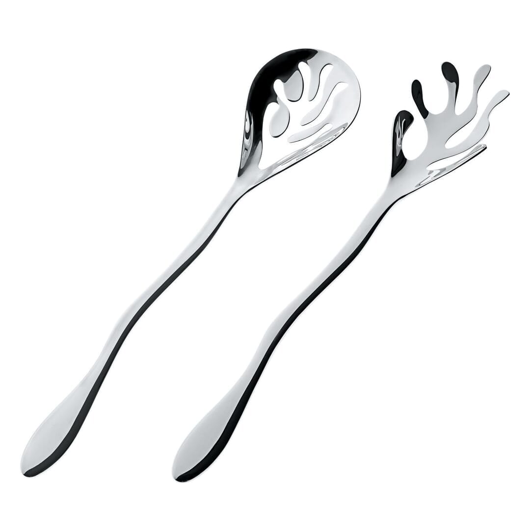 Alessi Mediterraneo Esi16Set Posate Per Insalata Design In Acciaio Lucido