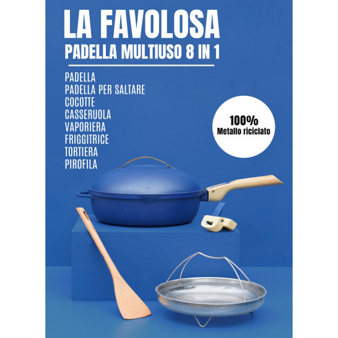 Cookut Padella 8 In 1 La Fabuleuse Utensile Multifunzionale Zaffiro