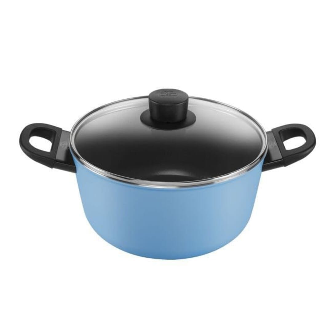 Ballarini Casseruola Con Coperchio Blu In Alluminio Rotonda