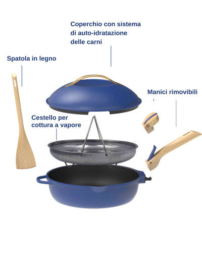 La Favolosa padella 24 cm - colore blu