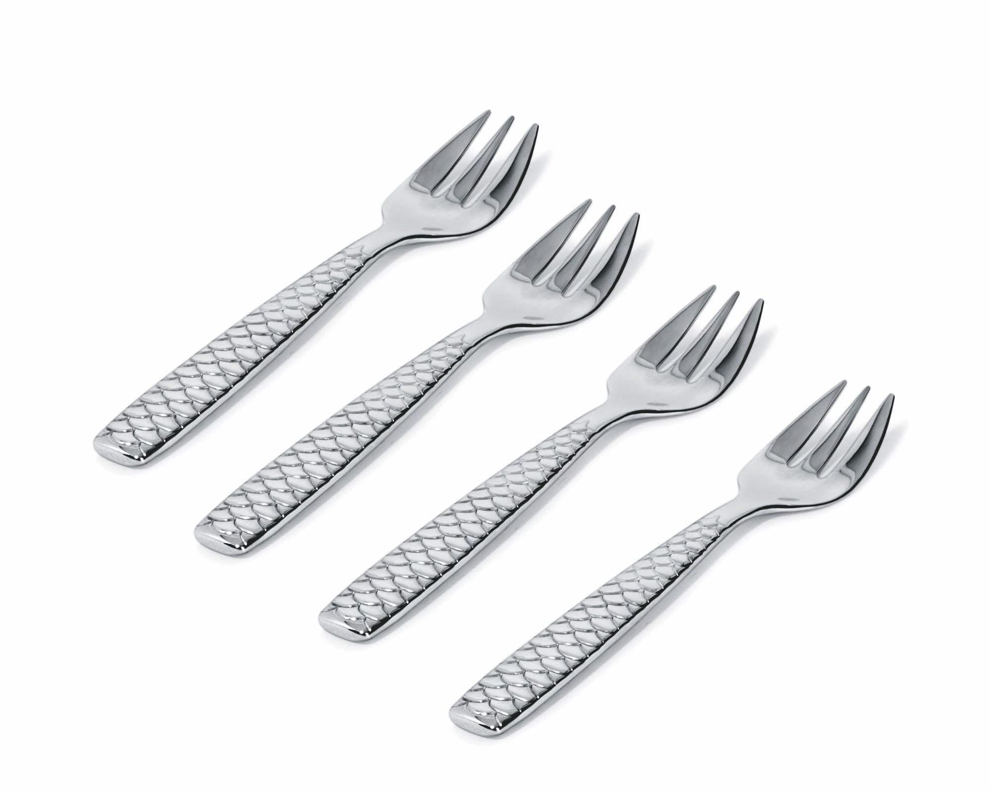 COLOMBINA FISH Set di 4 forchettine per ostriche e molluschi