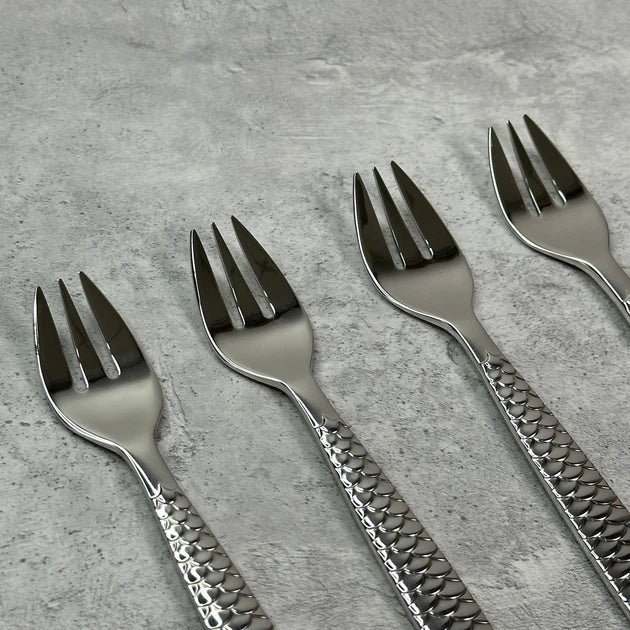 COLOMBINA FISH Set di 4 forchettine per ostriche e molluschi