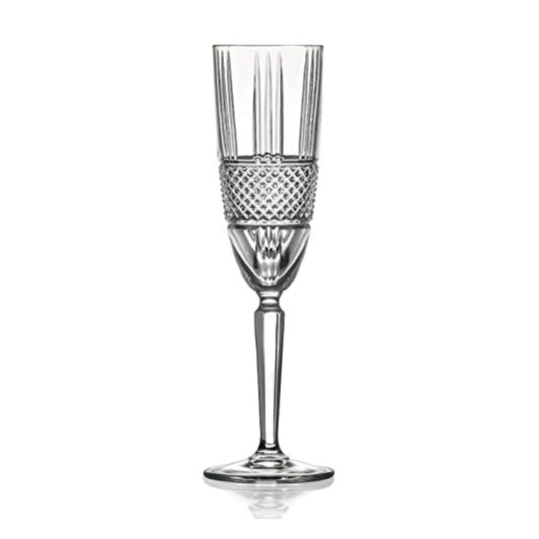 Brandani Diamond Crystal Glass Calice Flute Spumante Champagne Set