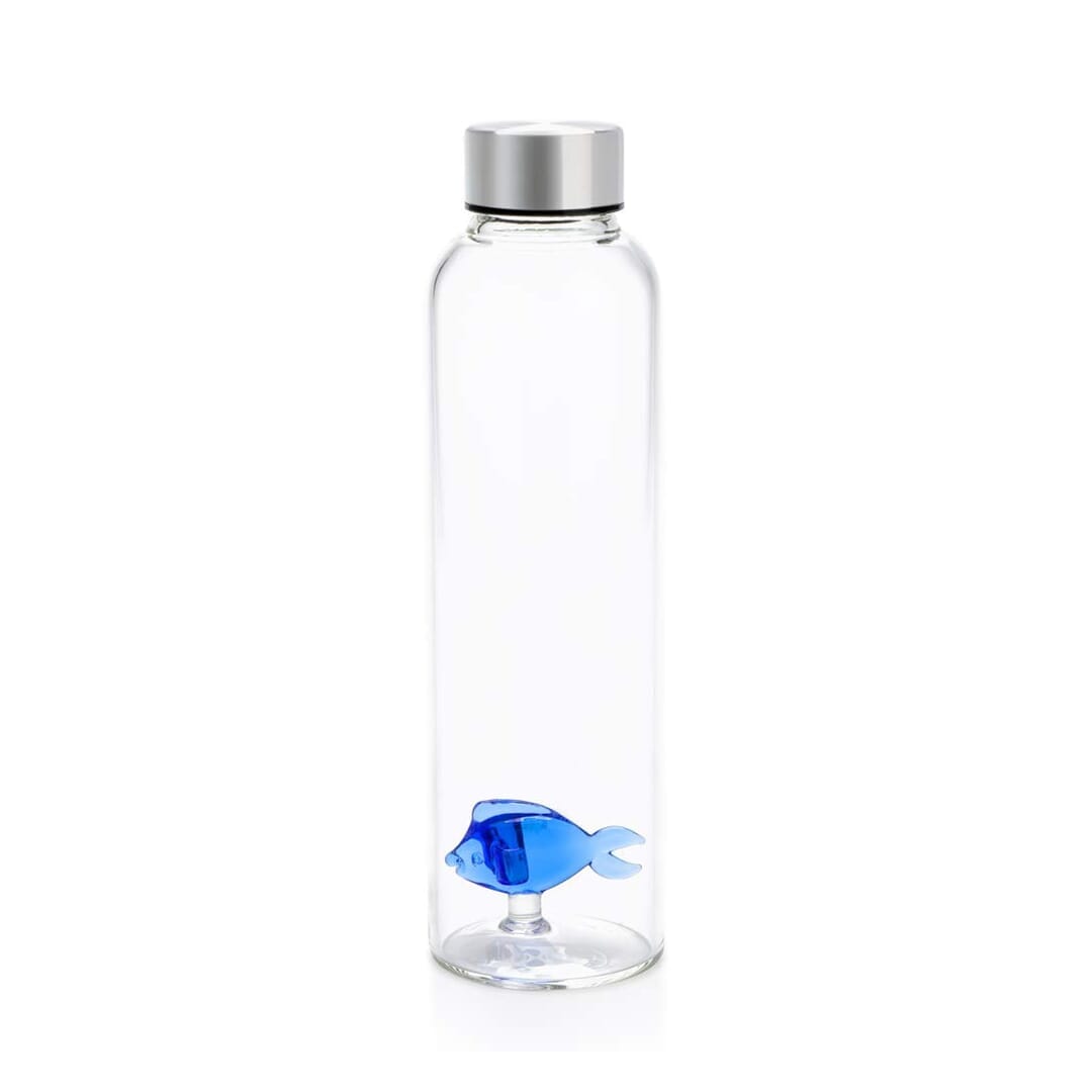 Balvi Bottiglia Blue Fish Tappo Antigoccia Acciaio Inox