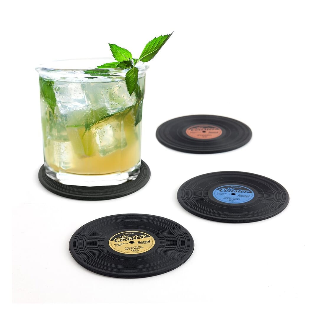 Balvi Sottobicchieri Coaster Colore Nero Disco In Vinile