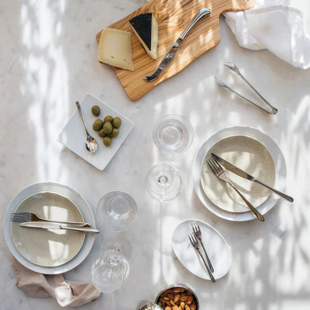 LIVING Set 4 coltelli formaggio - Acciaio Inox Mirror
