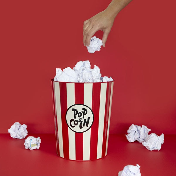 Cestino Carta Popcorn Rosso E Beige