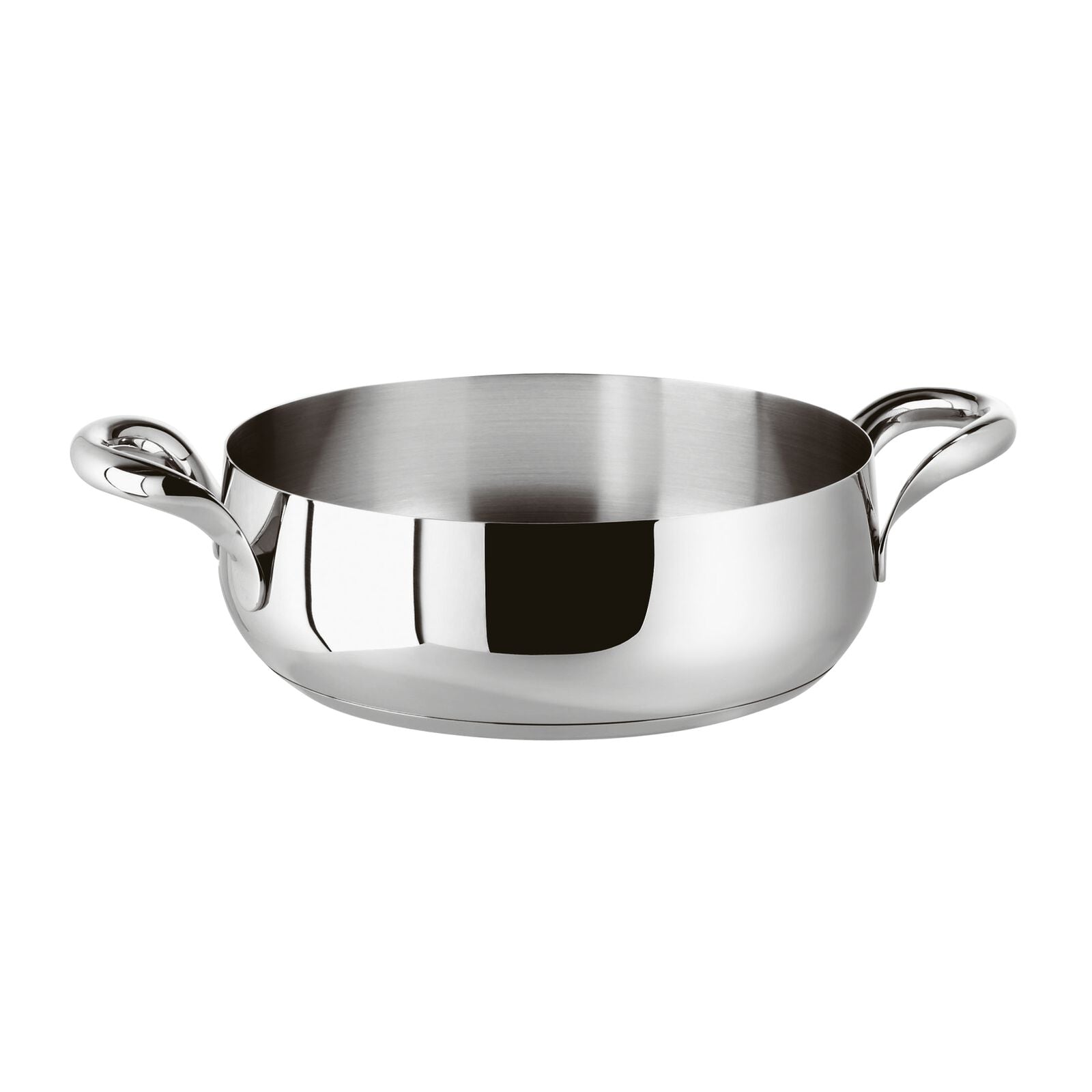 KIKKA Casseruola Bassa 2 Maniglie 24 CM - Acciaio Inox Mirror