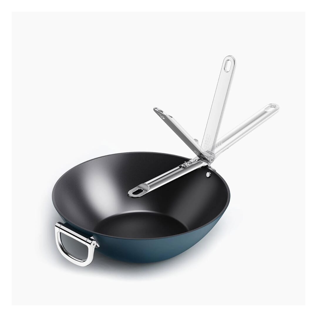 Joseph Joseph Space Wok Antiaderente Con Manico Pieghevole Induzione