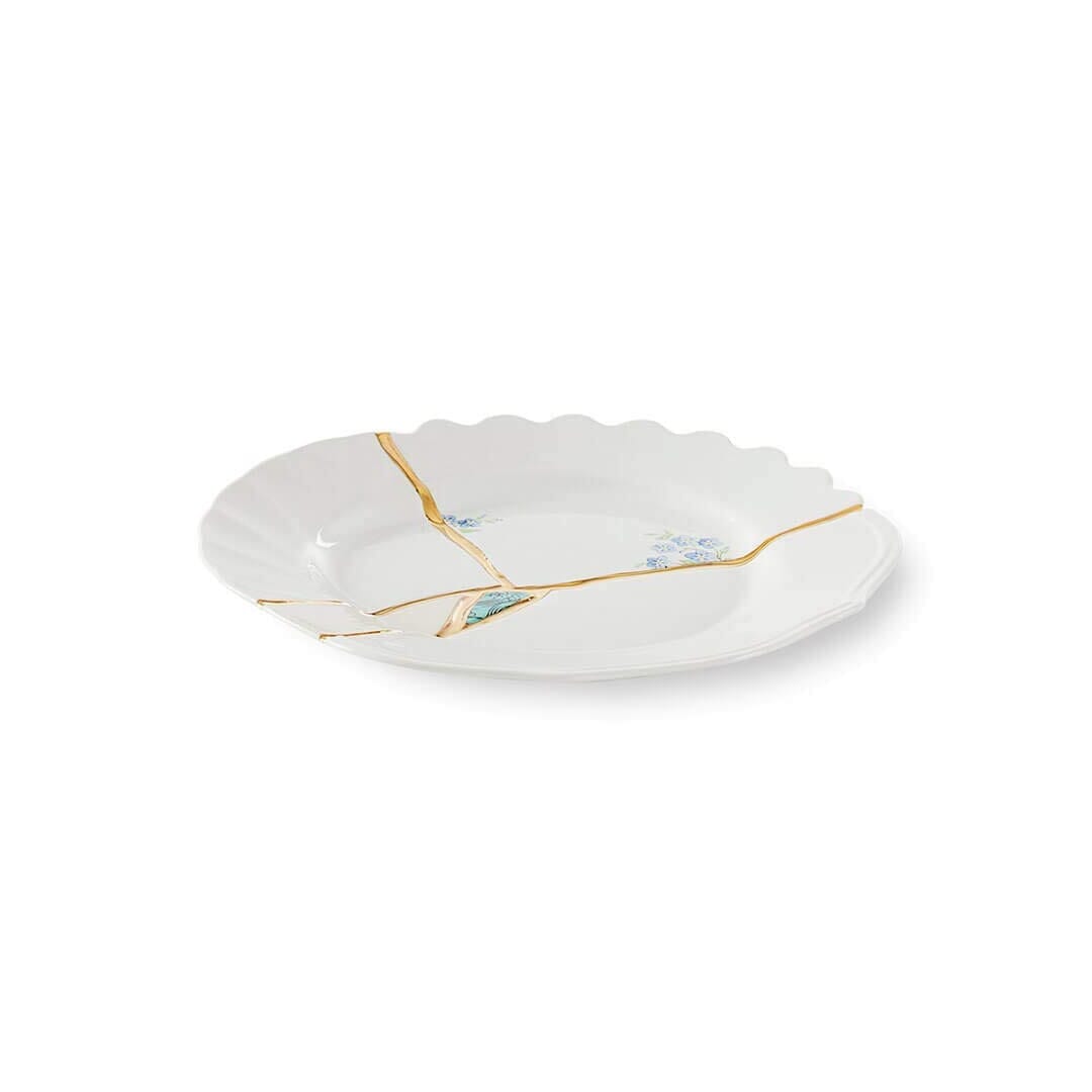 Seletti Kintsugi Piatto Frutta Porcellana Oro 24 Carati Mod. 3