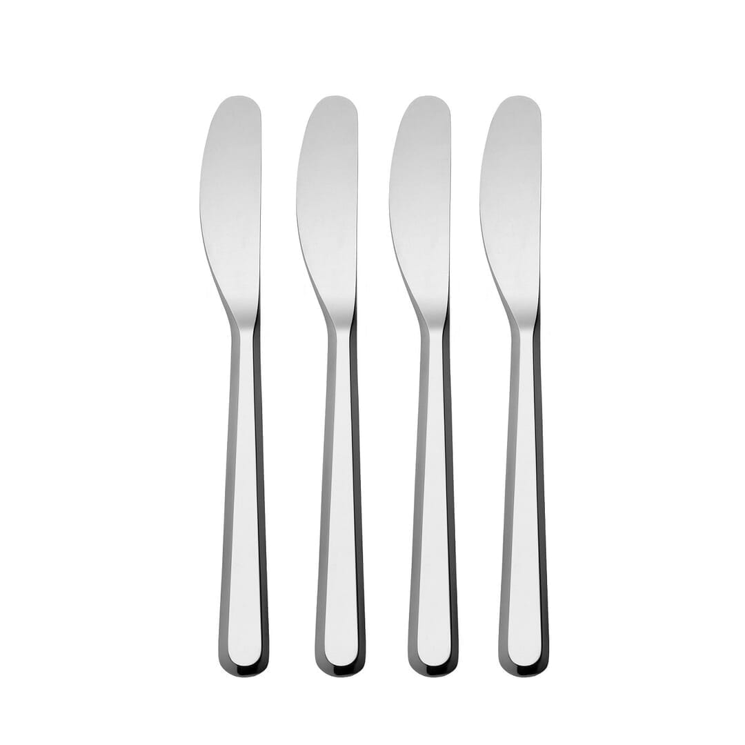 Alessi Amici Set Di 4 Coltelli Per Burro In Acciaio Inossidabile 18/10 Argento