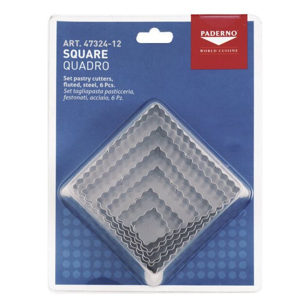 SET 6 Taglia pasta festonato Acciaio inox