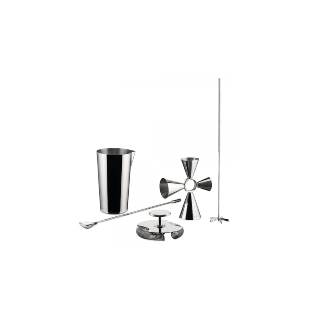 Alessi Gia25Set Set Cocktail Bicchiere Miscelatore Acciaio Inossidabile 18/10