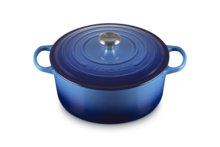 Cocotte rotonda Evolution in ghisa vetrificata - 28 cm, 6.7L Azure