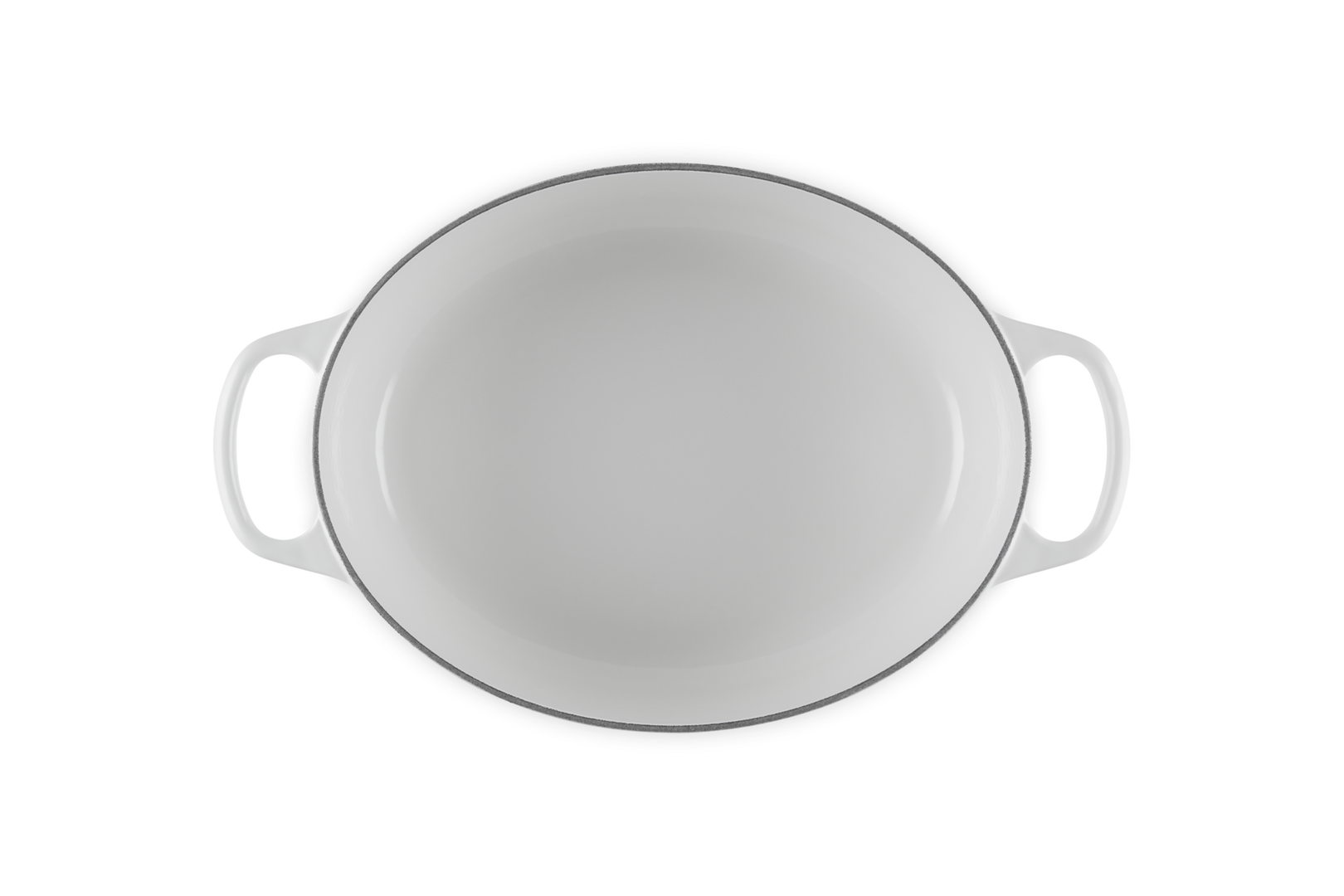 Cocotte ovale Evolution in ghisa vetrificata - 29 cm - colore bianco pomello oro