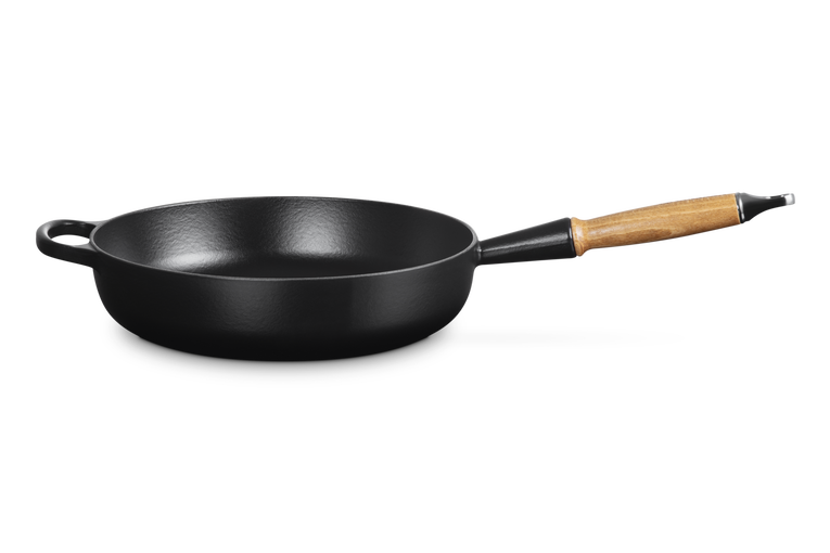 Padella alta Evolution con manico in legno in ghisa vetrificata - 28 cm, 3.6L