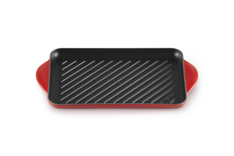 Grill rettangolare Tradition in ghisa vetrificata - color ciliegia - 32x22 cm