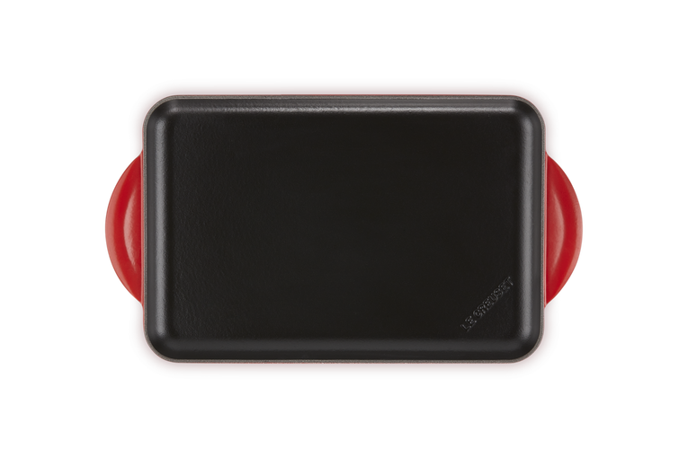 Grill rettangolare liscio - in ghisa vetrificata / 32cm