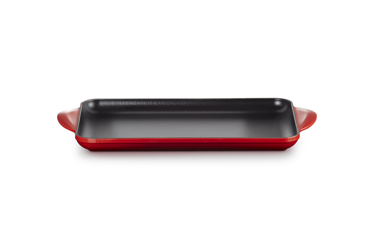 Grill rettangolare liscio - in ghisa vetrificata / 32cm