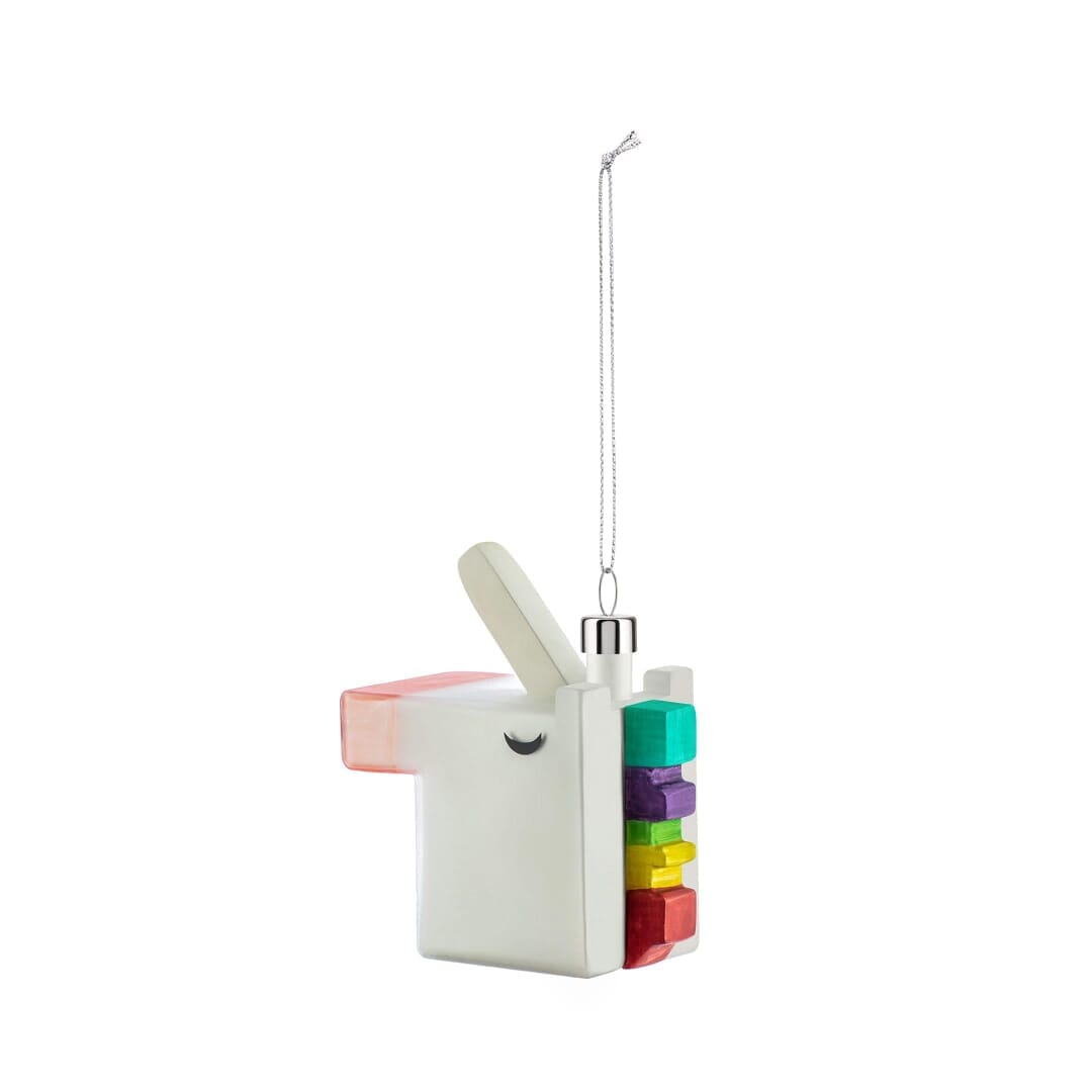 Alessi Cubicorno Gj02 Decorazione Natalizia In Vetro Soffiato Multicolore